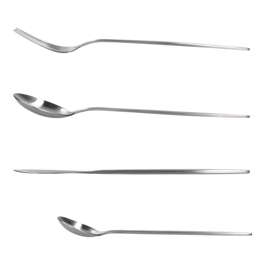 Set de Tacamuri Elegant Premium 24 Piese, Otel Inoxidabil, Design Modern, Argintiu