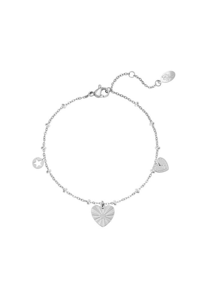 Bratara Inox Heart Coins, Argintiu