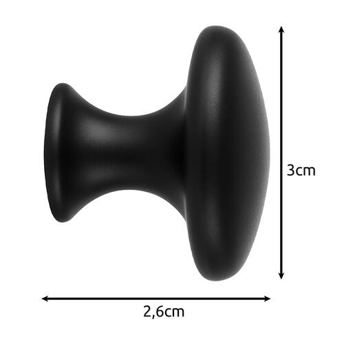 Set 10 manere pentru mobilier, Versatile, Pentru usi si sertare, Accesorii montare incluse, 3 x 2.6 cm, Negru mat