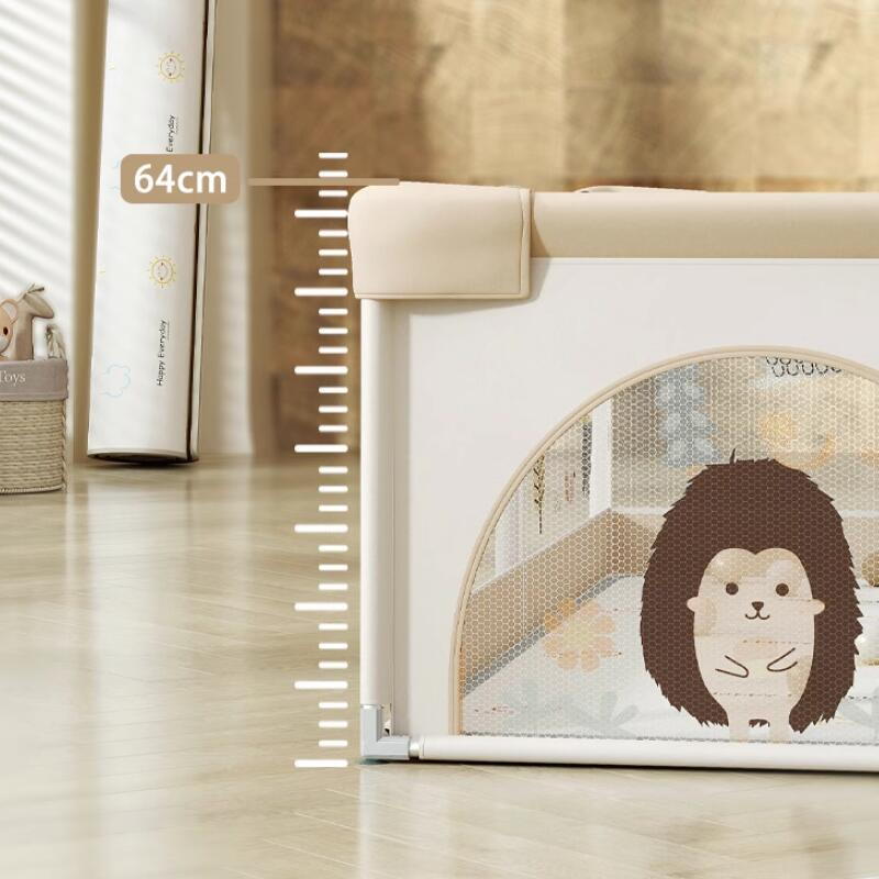 Tarc de joaca pentru copii, centru de activitati, interior si exterior, cu plasa de protectie si usa, bile incluse, protectie bare, XL 120x160cm Multicolor