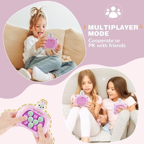 Consola Pop It Fidget, Jucarie pentru copii 3+ ani și Joc de petrecere, Roz