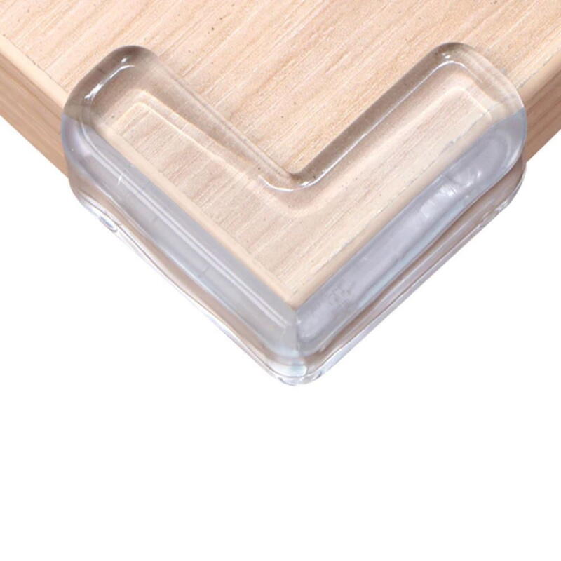 Set 12 Protectie de colt din silicon, transparent, 4x4cm