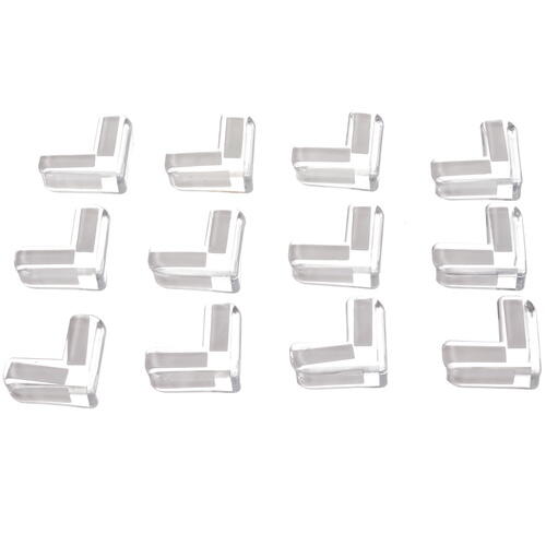 Set 12 Protectie de colt din silicon, transparent, 4x4cm