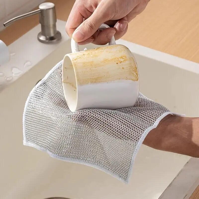 Lavete multifuncționale din microfibra metalica, 20x20cm, Set 5 buc