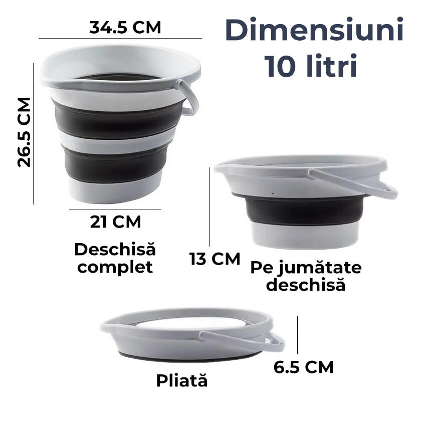 Galeata pliabila, cu maner, Marime L - 10 Litri