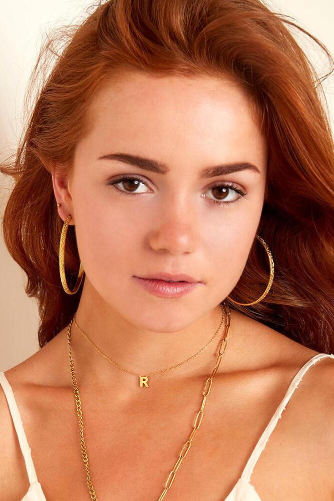 Colier Inox Cu Initiala Litera U, Auriu