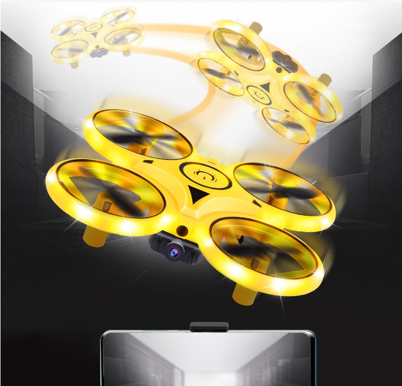 Drona Anti Coliziune, cu LED, Firefly, Greutate 73g, RC Gravity cu Telecomanda, Quadcopter Smart