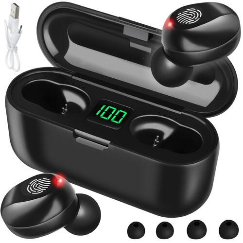 Casti wireless TWS cu powerbank, Bluetooth 5.1, Autonomie 6 ore, Impermeabile