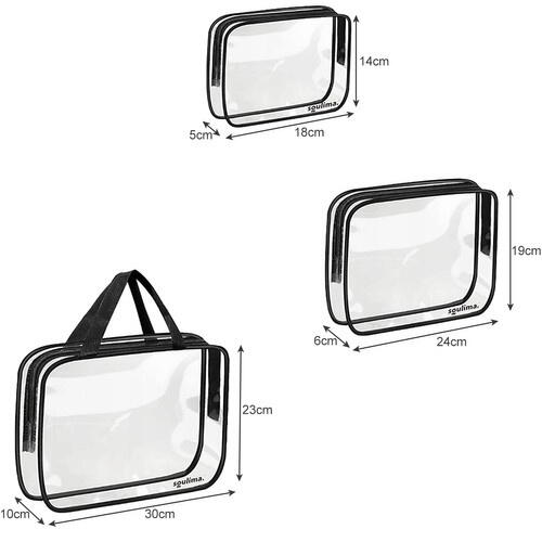 Set 3 organizatoare cosmetice pentru calatorii, multifunctionale, rezistente la apa, Transparent