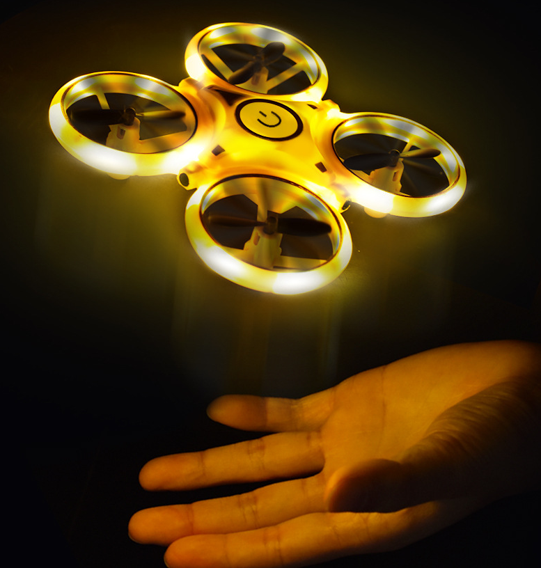 Drona Anti Coliziune, cu LED, Firefly, Greutate 73g, RC Gravity cu Telecomanda, Quadcopter Smart