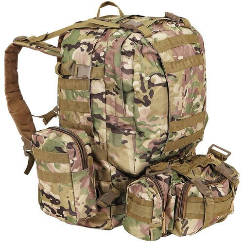 Rucsac Militar 45L cu 3 Genti Detasabila, Sistem MOLLE, Impermeabil