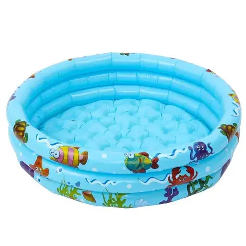 Piscina pentru copii, PVC, 3 Inele, 80 x 30 cm, 58 L, Albastru / Multicolor