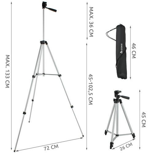 Trepied pentru Smartphone telescopic, Cu Telecomanda, Compatibil Android si IOS nivela si husa inclusa