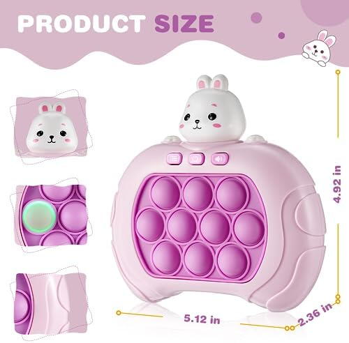 Consola Pop It Fidget, Jucarie pentru copii 3+ ani și Joc de petrecere, Roz