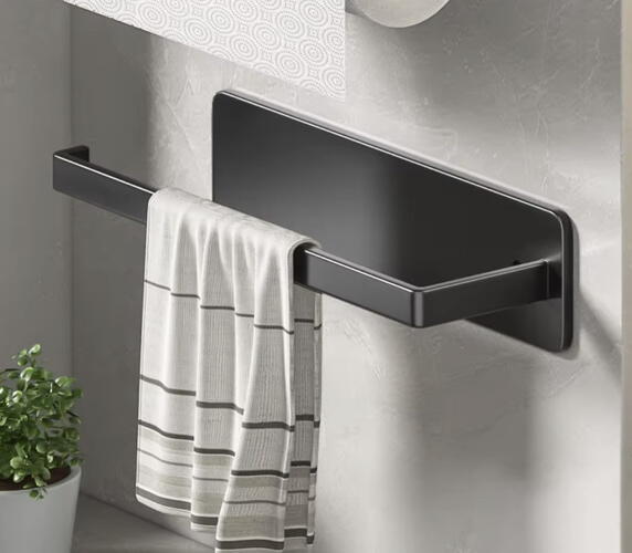 Suport rola prosoape de hartie buacatarie montat pe perete, Din otel inoxidabil, Suport pentru folie de plastic, Suport pentru agatat prosoape, 26 cm, Negru