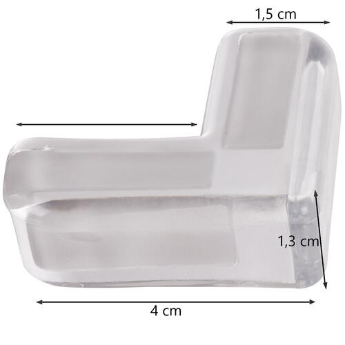 Set 12 Protectie de colt din silicon, transparent, 4x4cm