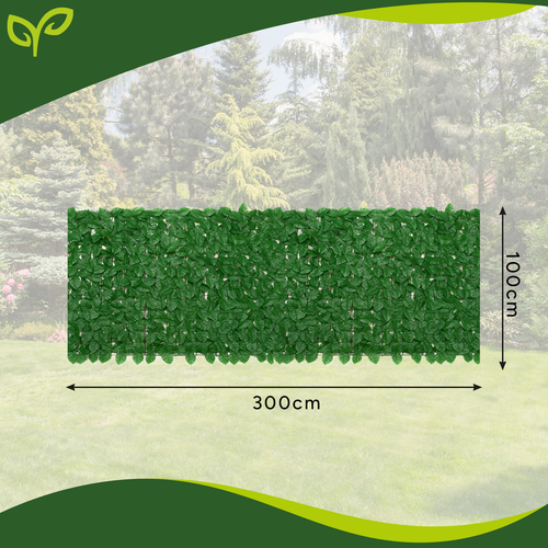 Set 12 buc Panou gard artificial 50cmx50cm , Decor terasa/balcon, Paravan de Balcon, Frunze iedera