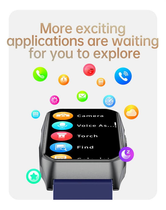 SmartWatch cu Senzor Glucometru, Ritm Cardiac, Nivel Oxigen, Tensiune Arteriala, Apel Bluetooth, Calculator, Moduri Sport, Calorii, Vreme, Ciclu Menstrual, Nivel Stres S834