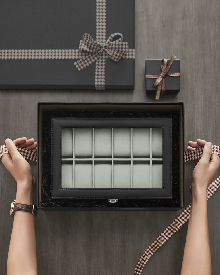 Cutie depozitare pentru 12 ceasuri, Piele Ecologica