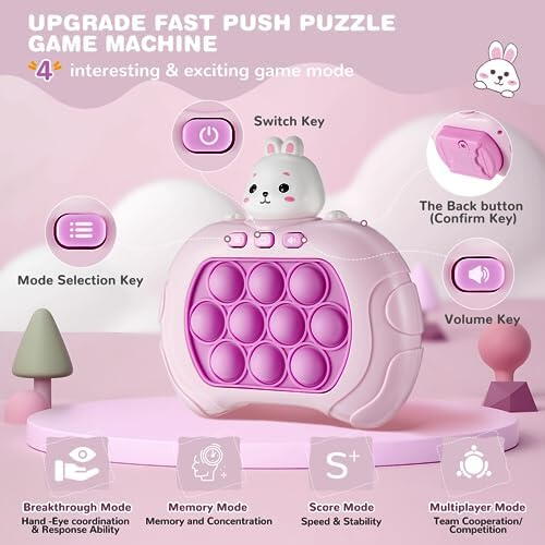 Consola Pop It Fidget, Jucarie pentru copii 3+ ani și Joc de petrecere, Roz