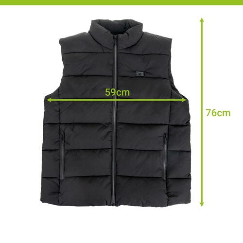 Vesta incalzita cu 3 setari de caldura, 11 incalzitoare si conexiune USB la baterie externa, Unisex, Marime L, Negru