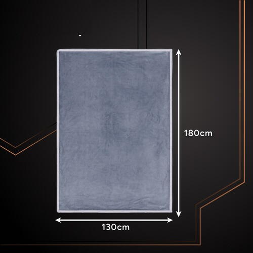 Patura electrica dubla cu incalzire, 180 x 130 cm, 10 niveluri incalzire, temporizator 1-9 h, telecomanda, poliester, gri