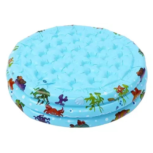 Piscina pentru copii, PVC, 3 Inele, 80 x 30 cm, 58 L, Albastru / Multicolor