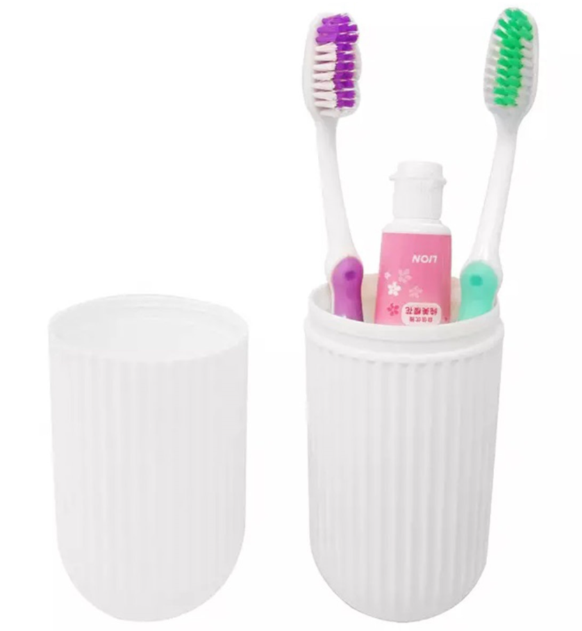 Cutie protectie periuta si pasta de dinti, Ideal pentru calatorie, Alb