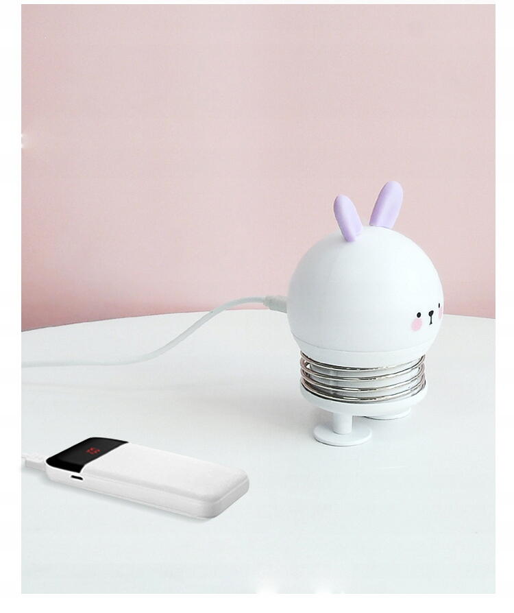 Lampa de noapte, de veghe, pentru copii sau bebelusi, Portabila, Baterie 300mAh, Alb