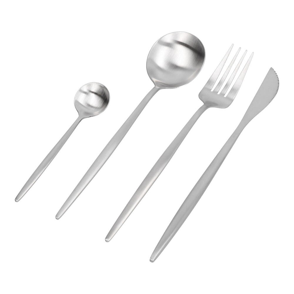 Set de Tacamuri Elegant Premium 24 Piese, Otel Inoxidabil, Design Modern, Argintiu