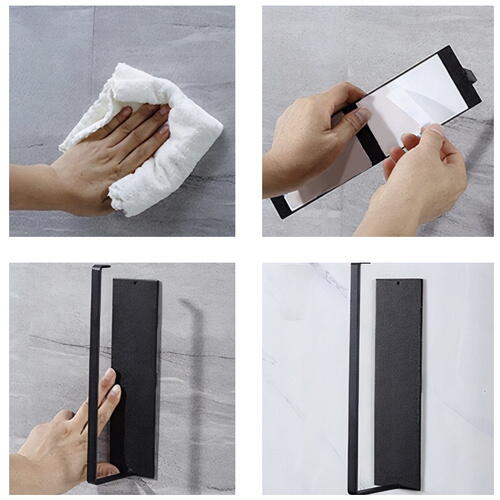 Suport rola prosoape de hartie buacatarie montat pe perete, Din otel inoxidabil, Suport pentru folie de plastic, Suport pentru agatat prosoape, 26 cm, Negru
