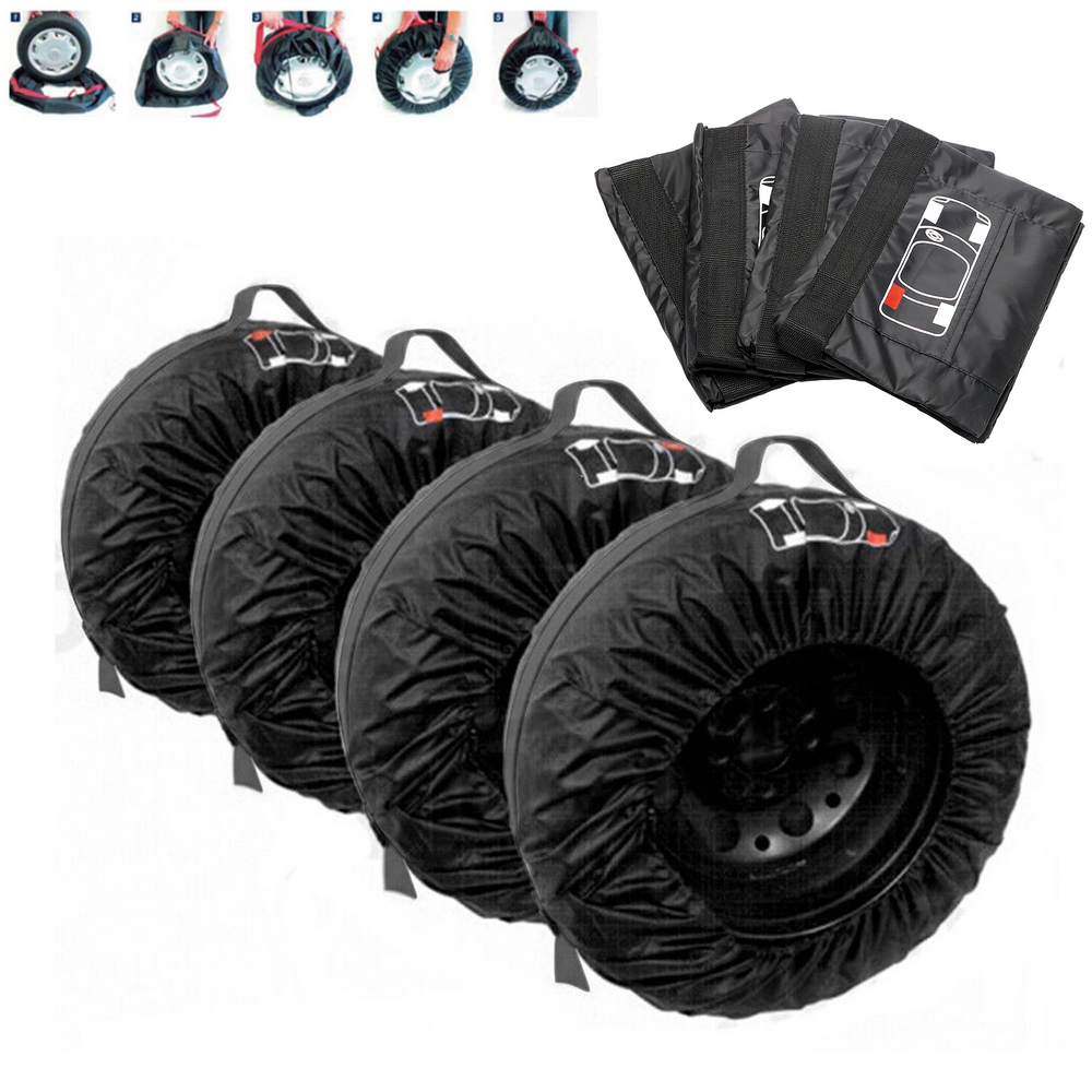 Set 4 huse pentru anvelope/cauciucuri, cu maner, impermeabil, pentru dimensiunea 16-20