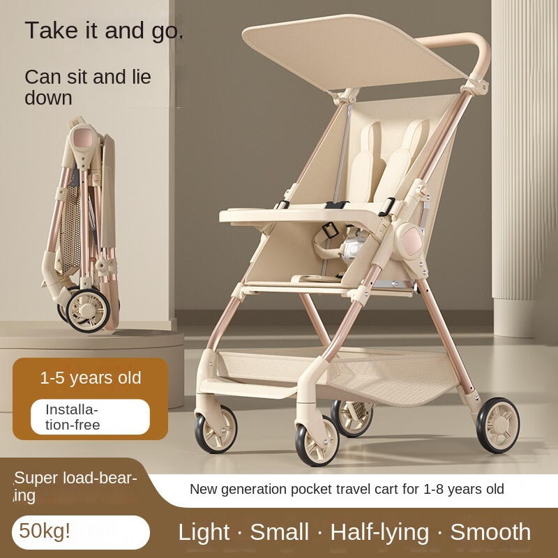 Carucior pentru copii, Pliabil, Cu Tavita Si Parasolar, Pozitie Somn, Plasa Depozitare, Usor, Compact, Confortabil, 1-5 Ani