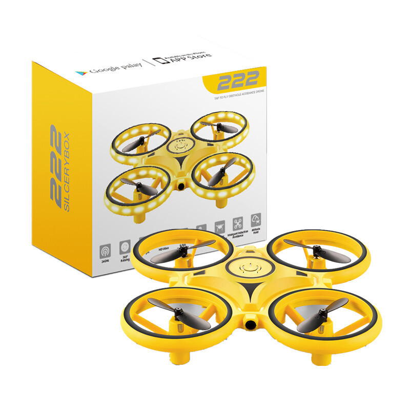 Drona Anti Coliziune, cu LED, Firefly, Greutate 73g, RC Gravity cu Telecomanda, Quadcopter Smart