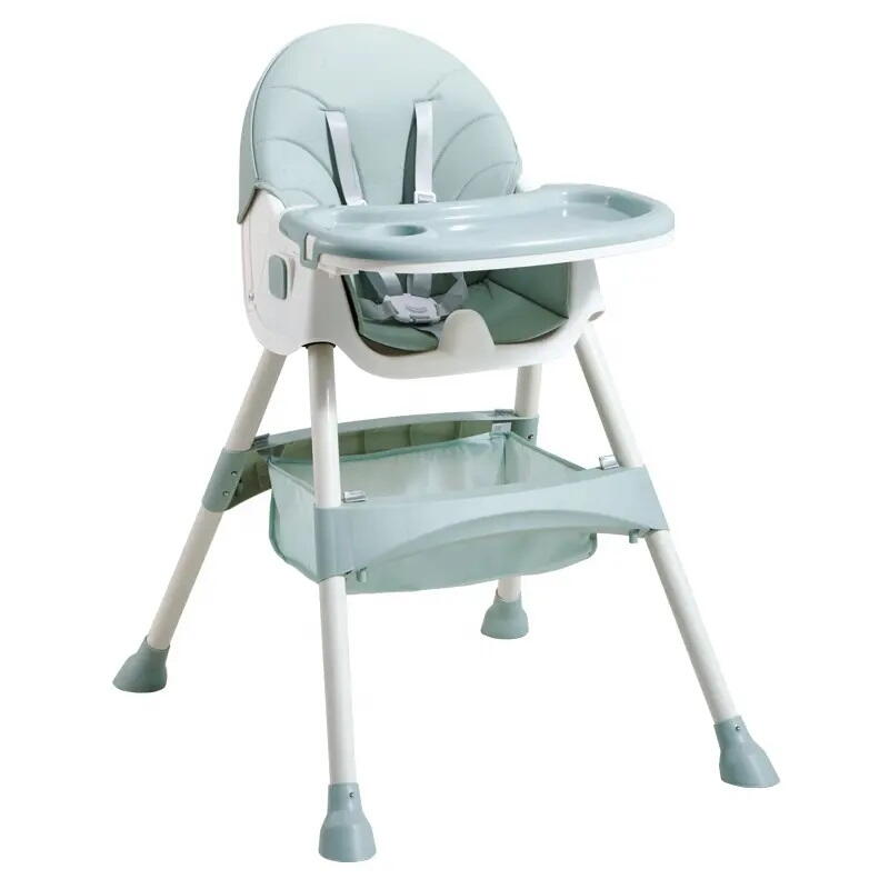 Scaun de Masa pentru Bebelusi si Copii, Varsta 6-72 luni, Inaltime Ajustabila, Centura de Siguranta in 5 Puncte, Tavita Reglabila si Detasabila, Roti Detasabile, Bleu