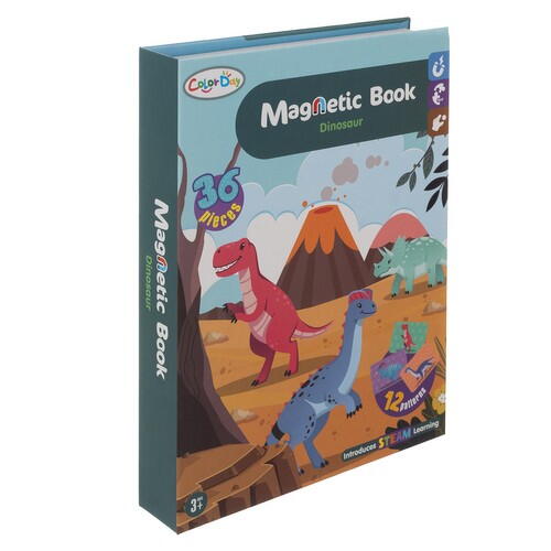Carte tip Puzzle Magnetic , Set 36 magneti, 6 Cartonase Duble, Tema Dinozauri