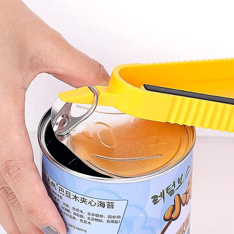 Desfacator multifunctional pentru conserve/sticle/borcane, ABS/Cauciuc, Galben