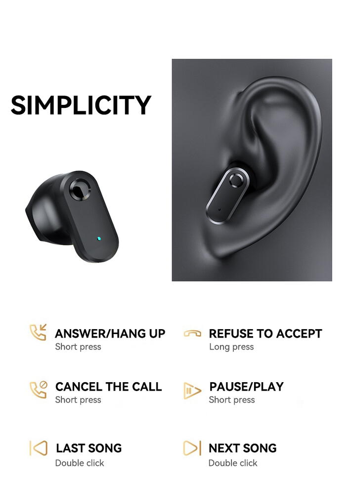 Casti Bluetooth 5.3, Baterie Statie 200mAh, StandBy 180H, Touch pe Casti, Respingere/Raspundere Apel VTS-210, Negru