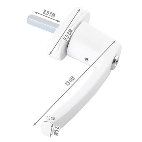Maner fereastra cu incuietoare, model universal, inchidere securizata, 2 chei incluse, Alb