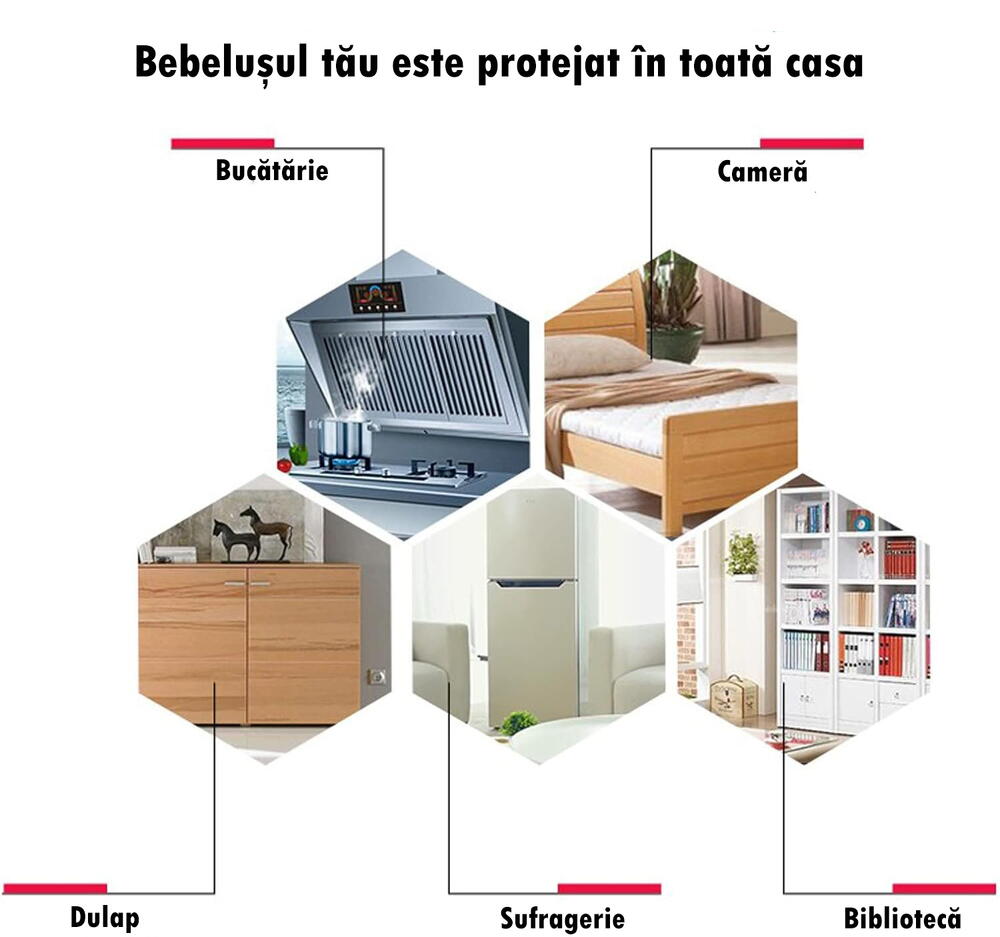Set 12 Protectie de colt din silicon, transparent, 4x4cm