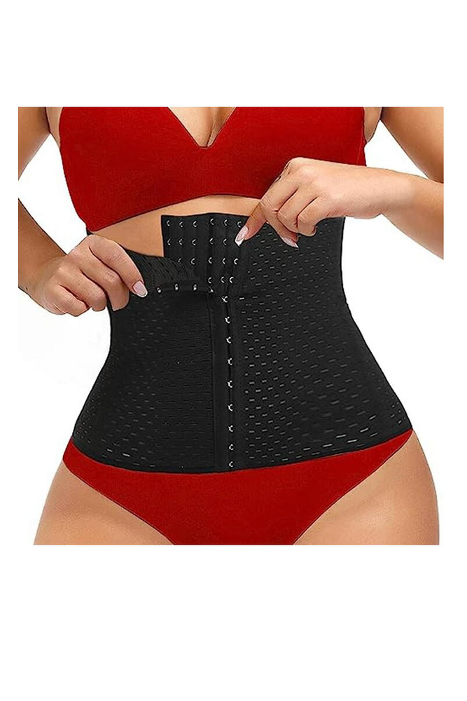 Corset modelator talie si abdomen, Lenjerie modelatoare, cu inchidere pe 3 randuri, Marime M 66-74 Cm Talie