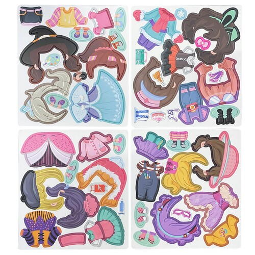 Carte tip Puzzle Magnetic , Set 51 magneti, 6 Cartonase Duble, Tema Costume