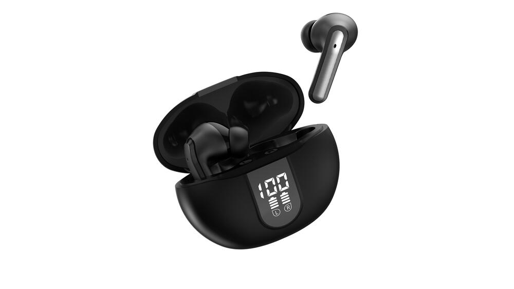 Casti Bluetooth 5.4, Baterie Statie 300mAh, StandBy 180H, Touch pe Casti, Respingere/Raspundere Apel VNC-320, Negru