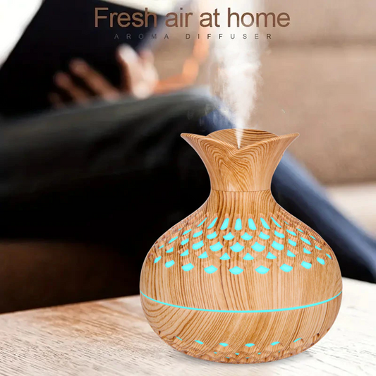 Difuzor de ulei esential, Aromaterapie, Umidificator de aer, Purificator, Rezervor 300ML, Cu iluminat LED