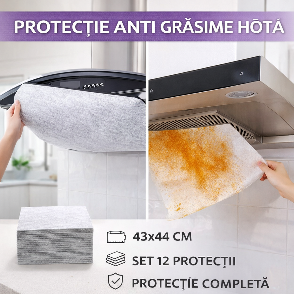 Protectie hota universala pentru grasime, 43x45CM, 12 buc/Rola
