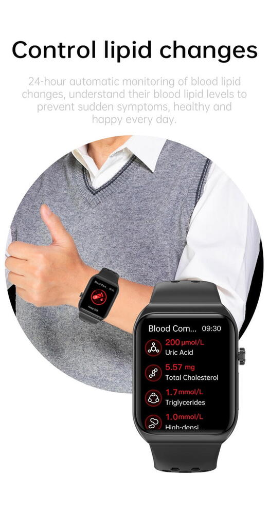SmartWatch cu Apel Bluetooth, Senzor Glucometru, Analiza Impedantei Bioelectrice, EKG, HRV, Nivel Radiatii, Temperatura Corporala, Ritm Cardiac, Nivel Oxigen, Tensiune Arteriala S777