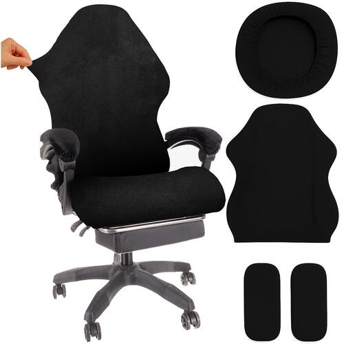 Husa pentru scaun de gaming si birou, Universala, Material elastic si moale, Montaj rapid, Protectie impotriva uzurii, Negru
