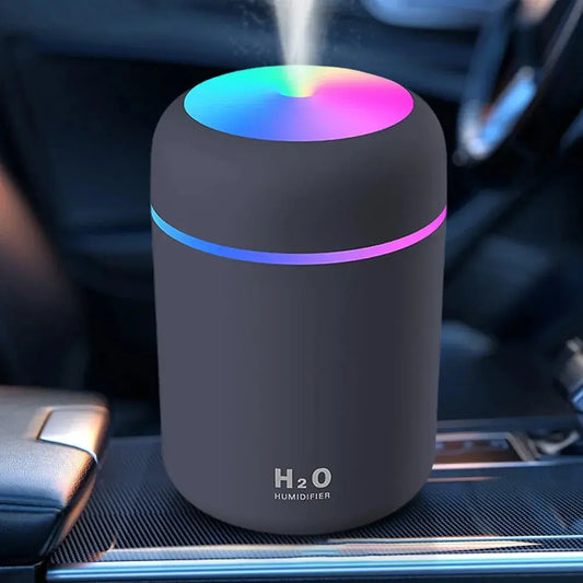 Difuzor Aromaterapie, Aparat Odorizant Pentru Masina, Umidificator, Cu Iluminat LED, Alimentare USB