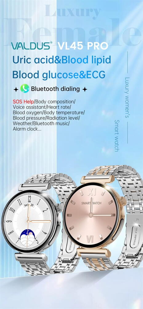 SmartWatch cu Apel Bluetooth, Glucometru, Analiza Impedantei Bioelectrice, EKG, HRV, Ciclu Menstrual, Nivel Radiatii, Temperatura Corporala, Ritm Cardiac, Nivel Oxigen, Tensiune Arteriala S764