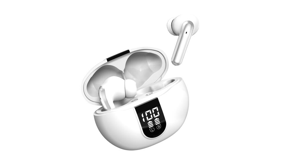 Casti Bluetooth 5.4, Baterie Statie 300mAh, StandBy 180H, Touch pe Casti, Respingere/Raspundere Apel VNC-320, Alb